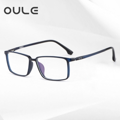 OULE 男士商务全框眼镜框 TR眼镜架新款全框眼镜架 蓝色