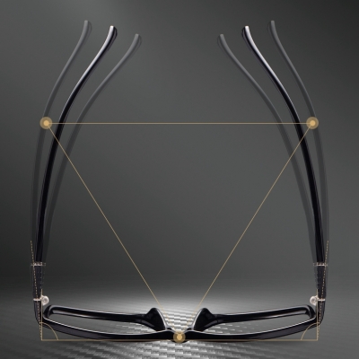 OULE 新款TR90商务休闲男女款眼镜框 防蓝光防辐射近视眼镜 透黑色