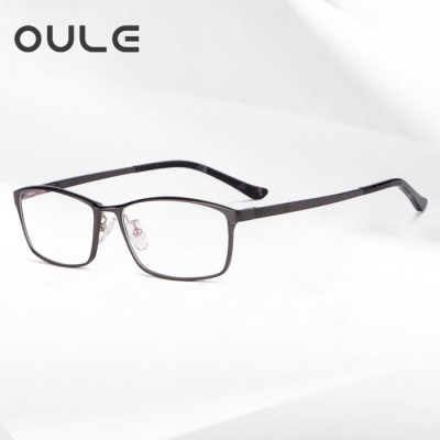 OULE 新款铝镁超轻眼镜框 男士商务全框舒适近视眼镜 枪色框