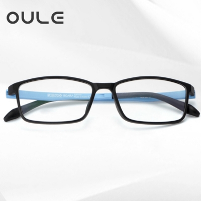 OULE 超轻TR90近视眼镜 男女双色防蓝光全框眼镜架 磨砂蓝
