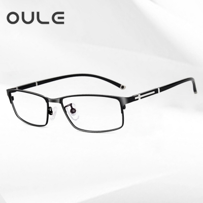 OULE 新款高档男士商务眼镜框 防辐射抗蓝光眼镜 全框黑色