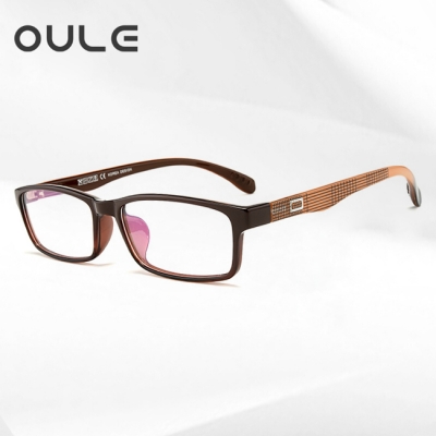 OULE 超轻近视眼镜舒适方框眼镜架 全框TR90近视眼镜框 咖色