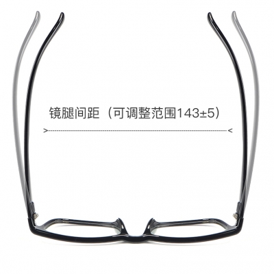 OULE 男女超轻TR90眼镜框 方形潮流全框近视眼镜 上黑下透明
