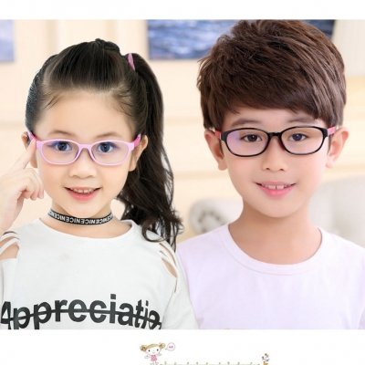 OULE 儿童防蓝光眼镜防辐射护目眼镜 男女超轻近视眼镜框 蓝色