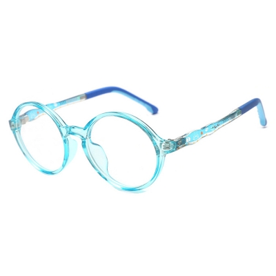 OULE 小儿童圆框近视眼镜框 男女防蓝光TR90超轻眼镜架 黑框
