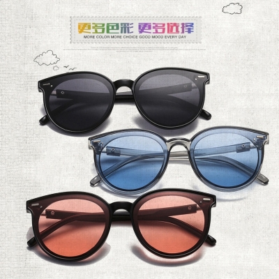 OULE 儿童TR90偏光太阳镜 GM同款韩版潮镜墨镜 黑框粉片
