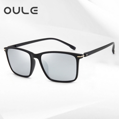 OULE 新款TR90超轻偏光太阳镜 男女开车驾驶潮人复古墨镜 水银片